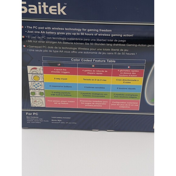Saitek P2900 Wireless PC Gamepad Controller Rumble Saitek P2900 Lot of 2 New - Picture 3 of 4